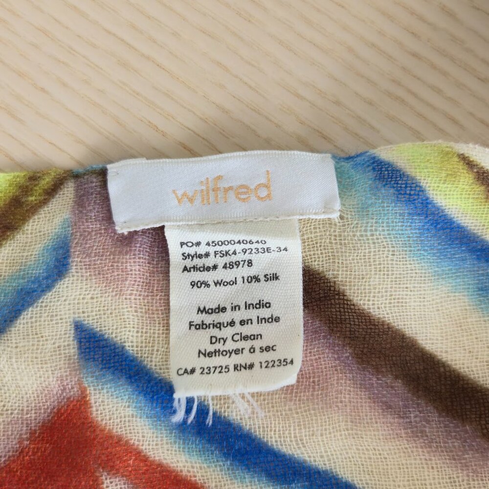 Wilfred Multicolor Geometric Wool Silk Scarf - Picture 3 of 4
